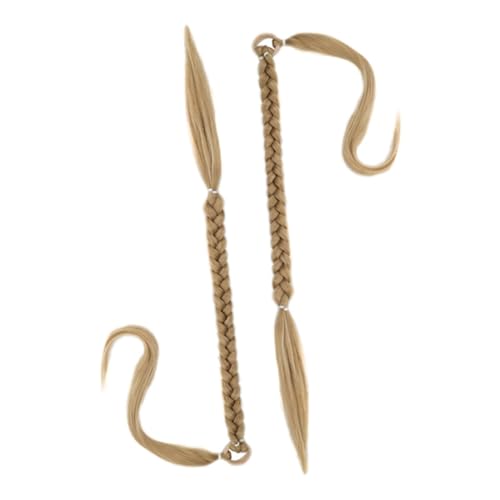 SKISUNO 2 Stück Teiliges Geflochtenes Zopf Haarteil aus Synthetischem Hitzebeständigem Kunsthaar Leichte Glatte Pferdeschwanz Extensions für Mädchen Einfach zu Tragen Vielseitig für von SKISUNO