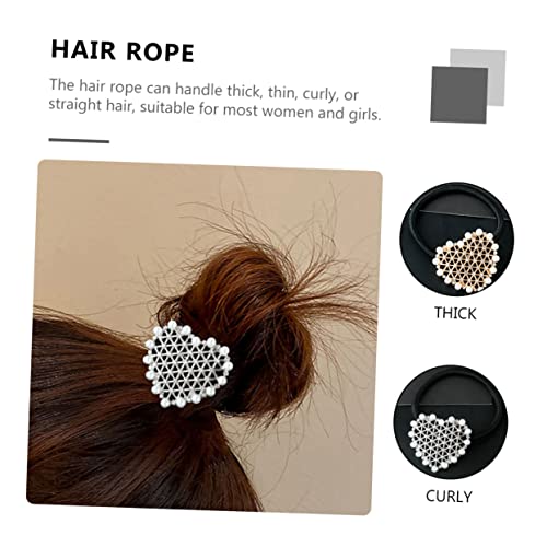 SKISUNO 2 Stück Teiliges Haargummi Herzform Haarschmuck mit Perlen Elastische Pferdeschwanz Halter für Frauen und Mädchen Modischer Bequemer Schmuck für Alltag und Party Gold und von SKISUNO