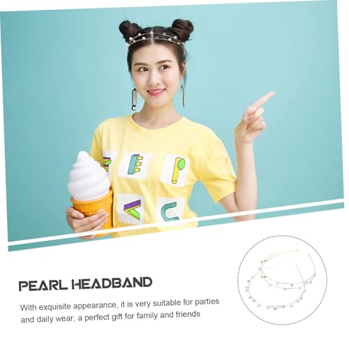 SKISUNO 2 Stück Teiliges Perlen stirnband mit Strasssteinen Eleganter Haarschmuck für Damen und Mädchen Komfortabel und Stilvoll für Partys Fotos und Festliche Anlässe von SKISUNO