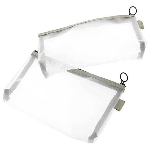 SKISUNO 2 Stück Transparente Kosmetiktasche aus Mesh mit Reißverschluss Kleine Schminktasche für Damen Multifunktionale Aufbewahrungstasche für Reisen und Alltag Leicht Handlich und von SKISUNO