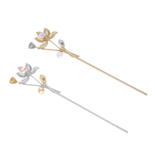 SKISUNO 2 Stück Vintage Haarnadel mit Blütenmotiv Klassischer Haarschmuck aus Leicht und Hautfreundlich für Mittellanges und Langes Haar Stilvolles Zubehör für Damen mit Liebe zur von SKISUNO