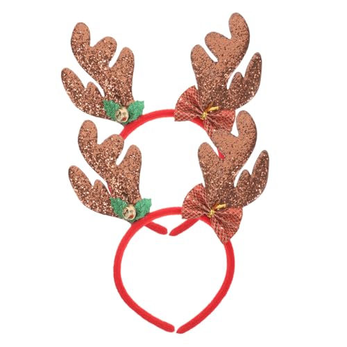 SKISUNO 2stücke Weihnachts-haarreif Damen Mit Geweih-design Antler Haarschmuck Für Festlichkeiten Cosplay Und Partys Wiederverwendbar Langlebig Und Haarschonend Für Weihnachtsfeiern Und von SKISUNO
