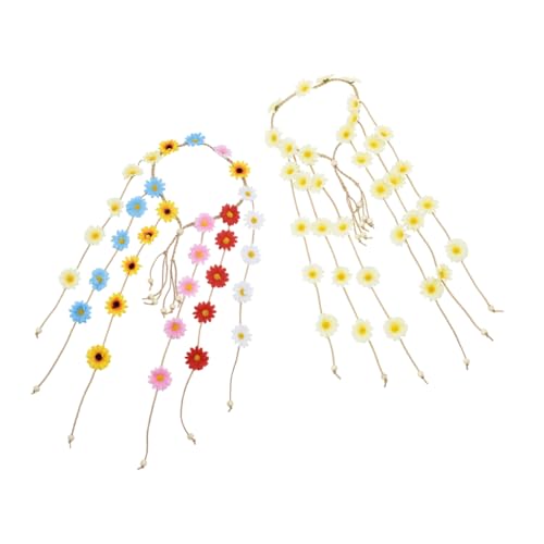 SKISUNO 2stücke Daisy Haarband Für Mädchen Leichte Blumenhaarschmuck Für Hochzeiten Partys Und Fotoshootings Boho-stil Mit Simulation Von Sonnenblumen Und Gänseblümchen von SKISUNO