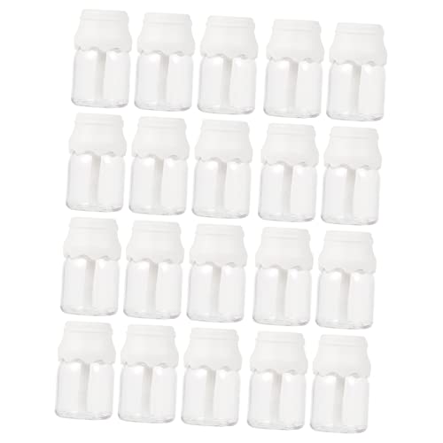 SKISUNO 20 Stück Nachfüllbare Lippenbalsam Röhrchen Leere Lip Gloss Tubes im Mini Milchflaschen Design Transparent mit Weißem Deckel für Diy Lippenpflege und Reisefreundlich und von SKISUNO