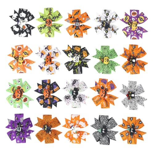 SKISUNO 20 Teiliges Schleifenclip Set Für Mädchen Haarspangen Halloween Haarschleifen Halloween Schleife Haarspange Klein Haarspange Accessoires von SKISUNO