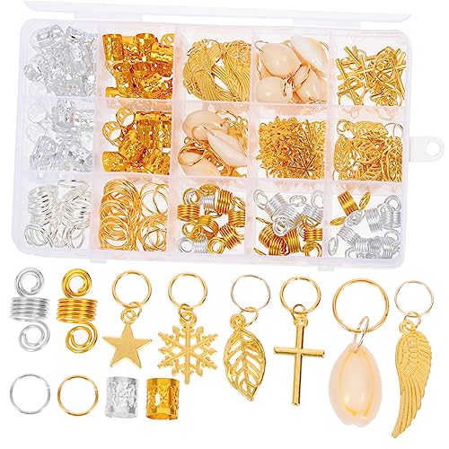 SKISUNO 200St Dreadlocks Angstmanschette Zöpfe Dekoration Haarschnallen Haarspulen Ringe Perlen für Haare haar spangen haarclips Haarperlen für Frauen Zöpfe Dreads-Accessoires Aluminium von SKISUNO