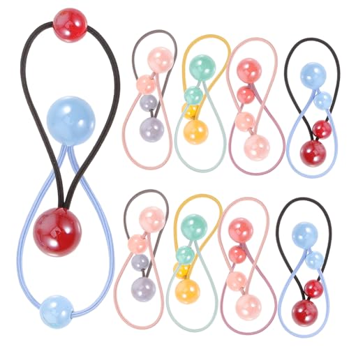 SKISUNO 28 Stck Teiliges Elastisches Haargummi für Mädchen Bunte Doppelte Kugeln Weiche Haarbänder für Pferdeschwanz und Dutt Kinderfreundliche Vielseitige Haarschmuck Accessoires von SKISUNO
