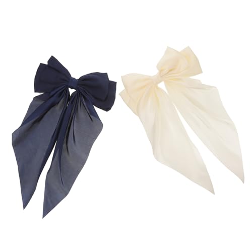 SKISUNO 2 Stücke Große Haarschleifen Haarspangen für Damen Haarclips mit Seidenband für Party und Alltag von SKISUNO