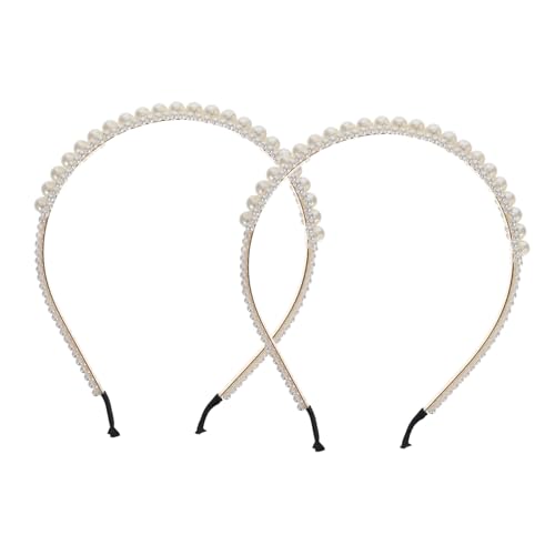 SKISUNO 2stücke Perle Kopfschmuck Perle Haar Hoops Frisur Zubehör Mädchen Perlen Kopfschmuck Perlen Haarband Zubehör von SKISUNO