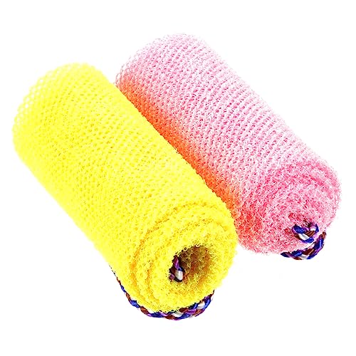 SKISUNO 2stücke Dusche Rückenschrubber Peeling Duschhandtuch Baderückenschrubber Badetuch Badeschrubber Schrubbertuch Für Körper Badeschrubbertücher Afrikanisches Waschnetz Peeling-waschla von SKISUNO