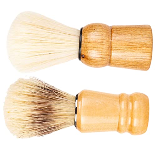 SKISUNO 2stücke Rasierpinsel Mit Holzgriff Rasiercreme Pinsel Für Herren Bart Rasieren Entfernen Bartreste Erstellen Reichen Schaum Praktisch Langlebig Vatertagsgeschenke Freund von SKISUNO