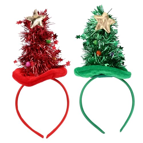 SKISUNO 2stücke Weihnachtsbaum Design Haarband Weihnachtskopfschmuck Ohne Licht Für Festliche Anlässe Und Kostümpartys Aus Weichem Material Gefertigt von SKISUNO