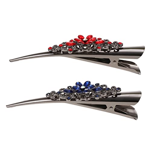 SKISUNO 2st Hornclip Aus Strass Alligator-haarspangen Haarspange Haarspange Entenschnabel-haarspangen Aus Metall Haarspangen Mit Strass Frauen Haarnadel Legierung Braut Groß Ausgabekarte von SKISUNO