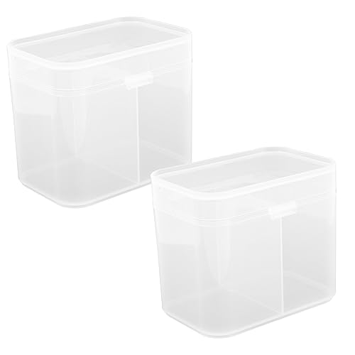 SKISUNO 2stücke Fach Lagerung Box Für Nagellack Entferner Make-up Wattepad Halter Spender Organizer Mit Deckel Für Wattestäbchen Wattebällchen Baumwolle Pad von SKISUNO