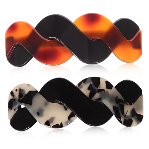 SKISUNO 2stücke Flache Haarspangen Runter Große Haarspangen Haarschmuck Für Dickes Haar Sicherer Clip Bequemer Für Damen Und Mädchen von SKISUNO