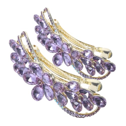 SKISUNO 2stücke Floral Haarspangen Mit Strasssteinen Für Frauen Und Mädchen Strapazierfähig Und Elegant Für Hochzeiten Oder Besondere Anlässe Sicherer Halt Für Dickes Haar von SKISUNO