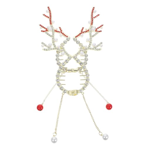 SKISUNO 2stücke Rentier Haar Clips Metall Pferdeschwanz Haarspangen Für Damen Weihnachts Haarschmuck Mit Klammer-clips Für Dünnes Haar von SKISUNO