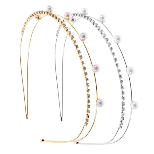 SKISUNO 2stücke Stirnband Mit Perlen Und Strass Für Damen Braut Stirnband Für Hochzeit Party Und Zeremonie Robust Und Langlebig von SKISUNO