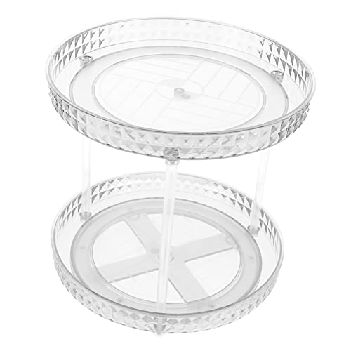 SKISUNO 2stufe Drehbarer Kosmetik Organizer Etagen Drehbares Aufbewahrungsregal Für Arbeitsplatte Runder Make-up Halter Aus Platzsparend Und Stabil von SKISUNO