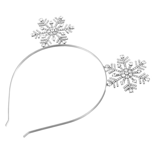SKISUNO 3 Stück Glitzernde Schneeflocken Haarreifen mit Strasssteinen Robuster Legierung Komfortabel und Fest Sitzend Festliche Weihnachts Haarband Dekoration für Frauen und Partys von SKISUNO