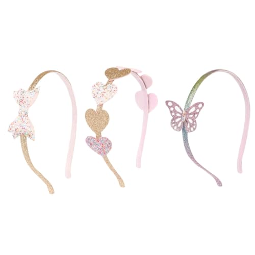 SKISUNO 3 Stück Haarreifen Teiliges mit Pailletten Niedliche Herzform Haarschmuck für Mädchen Weiche Bequeme Stirnbänder als Party und Festival Accessoires von SKISUNO