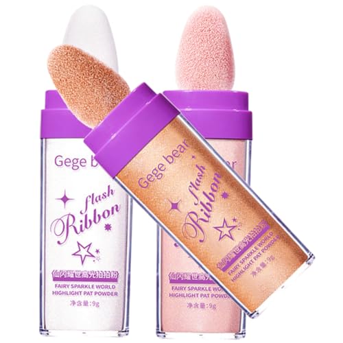 SKISUNO 3 Stück Highlight Pat Puder Schimmerndes Puder Highlighter Puder Stick Make Up Versorgung Arm Highlighter Glitzer Für Make Up Frauen Highlighter Highlight Patting von SKISUNO