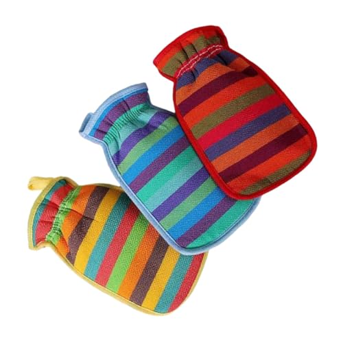 SKISUNO 3 Stück Schlammbadehandschuhe Waschlappen Badetücher Trockenbürsten Körperbürste Waschlappen Zum Duschen Badereinigungsbürste Hautschrubber Gesichtsreinigungsbürste von SKISUNO