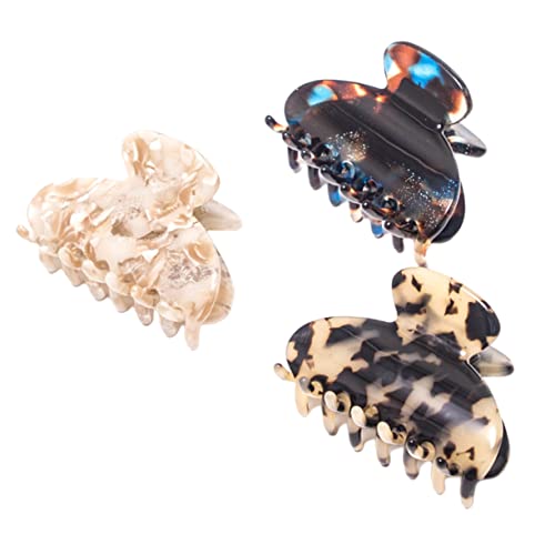 SKISUNO 3 Stück Teiliges Acetat Haarspangen mit Marmor und Leopardenmuster Große Haarklammern für Damen und Mädchen Langlebige Haarkralle zum Haar Praktische Styling Zufällige Farbe von SKISUNO