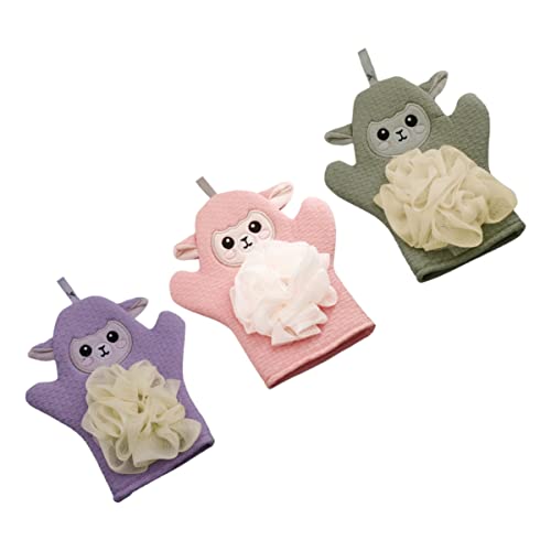 SKISUNO 3 Stücke Little Cartoon Bad Handschuhe Scrub Handtücher Dual Verwendung Bad Handschuhe von SKISUNO