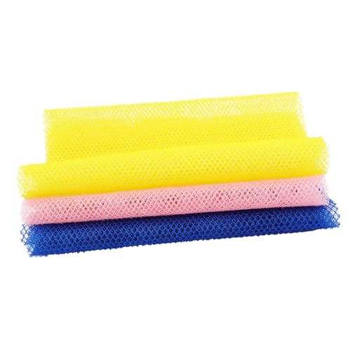 SKISUNO 3Stücke Teiliges Körper Peeling Nylon Badewaschhandtücher für Effektives Duschen Rückenreinigung und Sanftes Peeling für Damen und Herren Farbenfroh Pink Gelb von SKISUNO