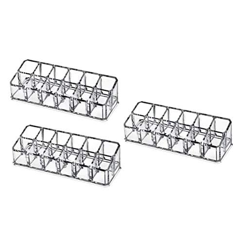 SKISUNO 3stücke Transparente Kosmetik Aufbewahrungsboxen Für Lippenstifte Praktischer Organizer Für Make-up Und Kleine Utensilien Für Schlafzimmer Und Schreibtisch von SKISUNO