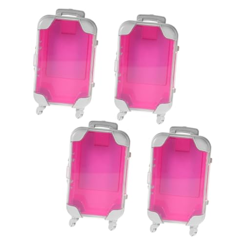 SKISUNO 4 Stück Mini Kosmetikkoffer Teilig Makeup Organizer Box mit Weicher Innenausstattung für Wimpernaufbewahrung Tragbarer Schminkkoffer für Reisen und Partygeschenke Kompakter Make von SKISUNO