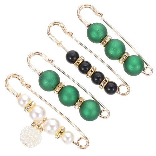 SKISUNO 4 Stück Multifunktions-perlenbroschennadeln für Damen, Dekorative Pullover-schal-clips mit Taillenspanner von SKISUNO