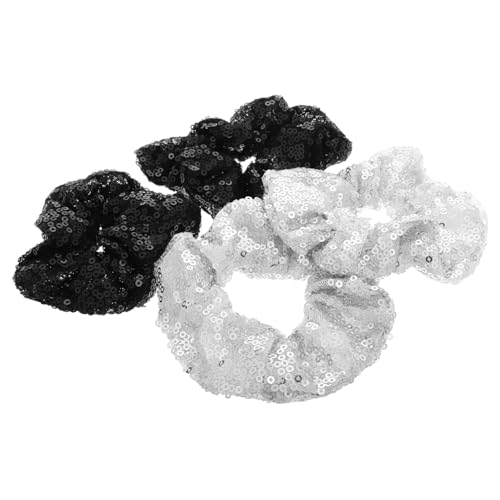 SKISUNO 4stücke Glitzernde Haar Scrunchies Funkelnde Haargummis Für Mädchen Stylische Haaraccessoires Für Weihnachten Geburtstagsfeiern Und Festliche Anlässe von SKISUNO
