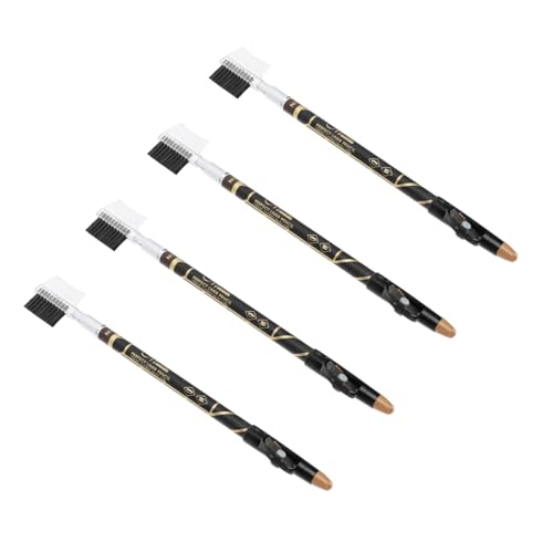 SKISUNO 4 Stück Teiliges Augenbrauenstift mit Pinsel und Wasserfeste Makeup Eyebrow Pencils für Natürliche Härchenzeichnung Tragbar für Präzises Augenbrauenzeichnen bei Frauen von SKISUNO