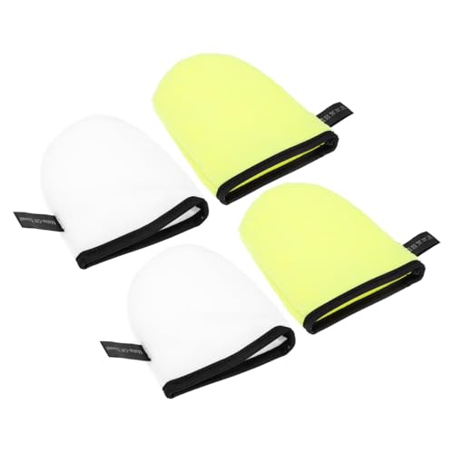 SKISUNO 4 Stück Teiliges Make Up Entferner Handschuh Weiche Bequeme Gesichtsreinigungshandschuhe aus Hochwertigem Material Kompakt und Reisefreundlich Effektive Entfernung Zufällige Farbe von SKISUNO