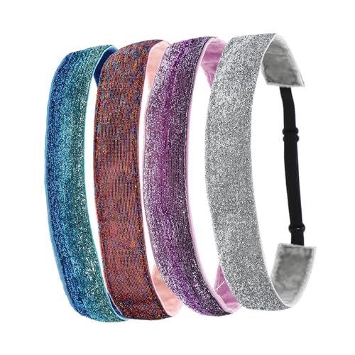 SKISUNO 4 Stück Teiliges mit Pailletten Elastisches Schweißabsorbierendes Haarband für Mädchen Rutschfest und Atmungsaktiv für Sport und Alltag SKISUNO 4 Stück Teiliges mit Pailletten Elastisches Schweißabsorbierendes Haarband für Mädchen Rutschfest und Atmungsaktiv für Sport und Alltag von SKISUNO