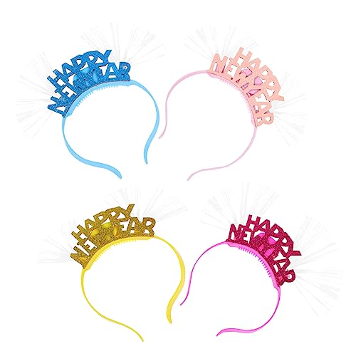 SKISUNO 4stücke Leuchtende Haarreifen Aus Optischen Fasern Kopfdekor-requisite Haarschmuck Für Festival Party Junge Mädchen Und Erwachsene Glowing Haar Ornamente von SKISUNO