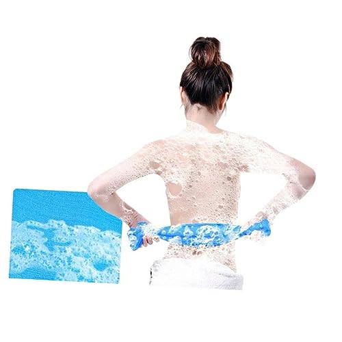 SKISUNO 4stücke Nylon Peeling-badetuch Für Dusche in Gelb Grün Blau Und Exfolierendes Rückenmassage-handtuch Für Sanfte Hautpflege Und Reinigung von SKISUNO
