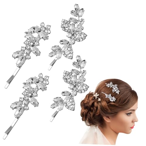 SKISUNO 4stücke Strass-haarnadeln Für Damen Strass-haarspangen Für Hochzeiten Braut-haarnadeln Für Bräute Und Brautjungfern von SKISUNO