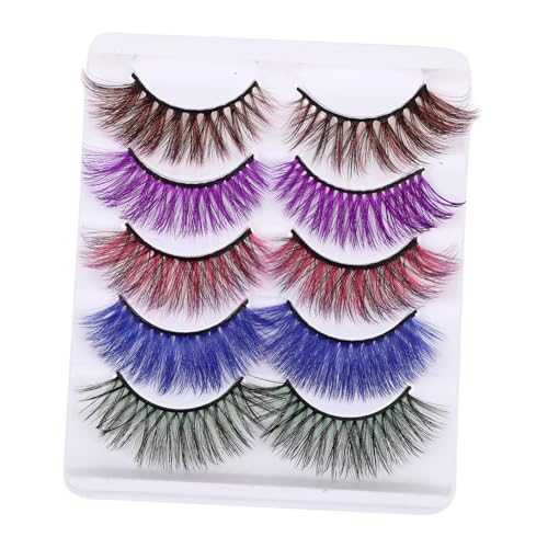 SKISUNO 5 Paare Einzelne Künstliche Wimpern Natürlicher Look Wiederverwendbare Flauschige Fake Eyelashes für Mädchen und Frauen Makeup von SKISUNO