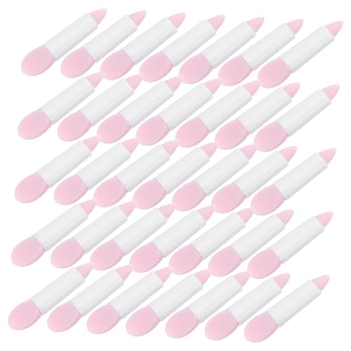 SKISUNO 50 Stück Silikon Makeup Pinsel mit Dualended Lippenpinsel und Glitzer Lidschatten Applikator für Präzises Auftragen von Creme und Flüssig Lippenfarben Pflegend Wiederverwendbar von SKISUNO