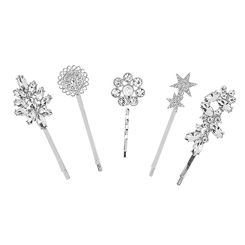 SKISUNO 5Stücke Süßes Teiliges Haarspangen für Damen Sonnenblumen und Stern Designs mit Strasssteinen für Besondere Anlässe oder Perfektes Accessoire von SKISUNO