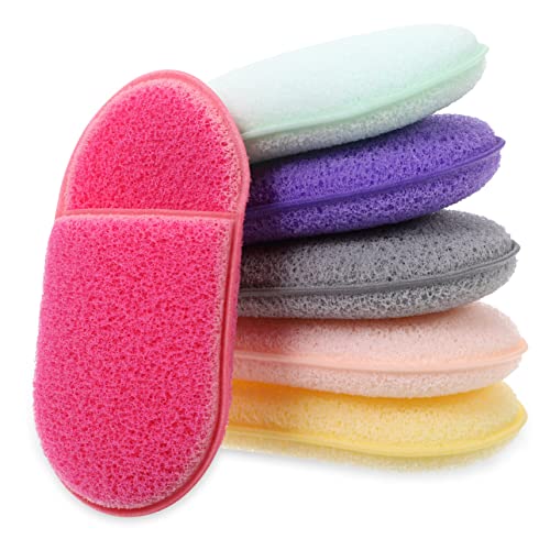SKISUNO 6 Stück Gesichts Schwämme Wiederverwendbare Make Up Entferner Pads für Empfindliche Haut Hautfreundliche Gesichtswaschschwämme zur Täglichen und Peeling von SKISUNO