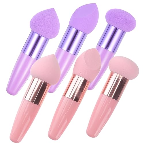 SKISUNO 6 Stück Make up Schwämme Tragbare Kosmetikpinsel Für Frauen Mehrzweck Make up Stifte Handheld Beauty Schwämme Für Flüssige Grundierung Und Puder Für Reisen Und Täglichen von SKISUNO