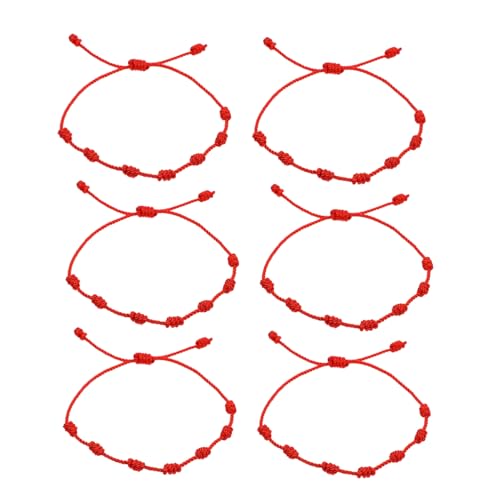 SKISUNO 6 Stück Rotes Knotenarmband Verstellbares Geflochtenes Freundschaftsarmband Rotes Seil Schmuck Damen Geschenk SKISUNO 6 Stück Rotes Knotenarmband Verstellbares Geflochtenes Freundschaftsarmband Rotes Seil Schmuck Damen Geschenk von SKISUNO