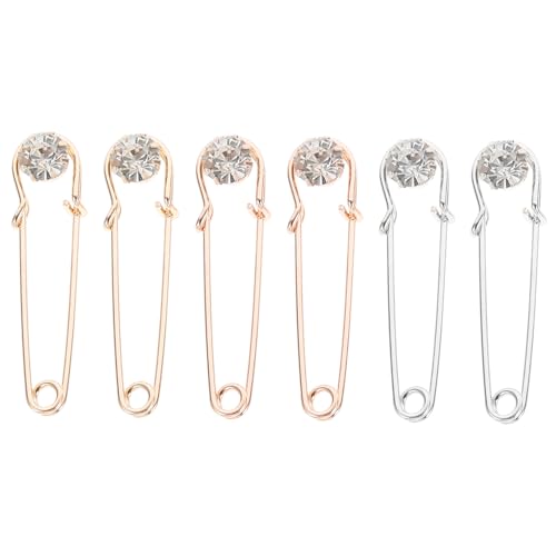 SKISUNO 6 Stück Teiliges Broschen Strass und Perlen Modische Metall broschen in Gold Roségold und Weiß Dekorative Anstecknadeln für Pullover Kleider Jacken Vielseitiges Damen accessoire von SKISUNO