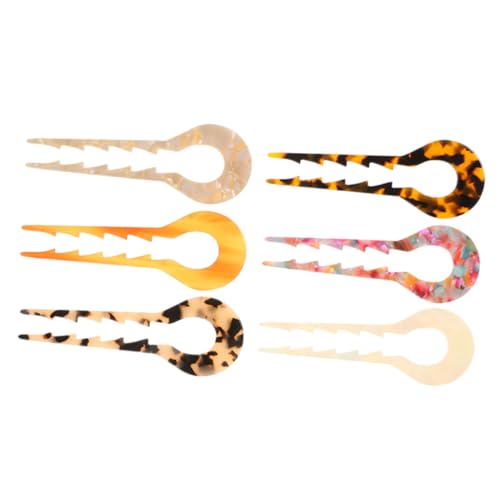 SKISUNO 6 Stück Teiliges Haarschmuck Acetat Haarnadeln für Lange Haare Eleganter Haarstab zum Fixieren von Dutt und Modische Haarschmuck Sticks für Damen und Mädchen Rutschfest und von SKISUNO