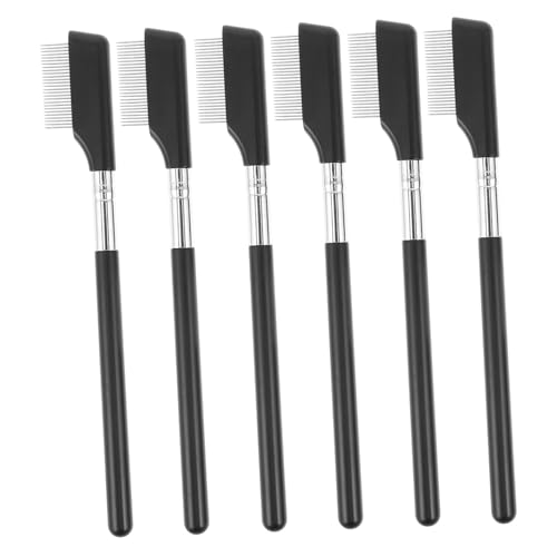 SKISUNO 6 Stück Teiliges Metall Wimpernkamm Feinzahniger Edelstahl Wimpern Augenbrauenkamm für Präzises Trennen Entfernen von Mascara Klümpchen Langlebiges Lash Grooming Tool von SKISUNO