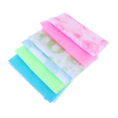 SKISUNO 6er Satz Nylon Peeling-badetücher Mit Rückzugstreifen Körperpeeling-handtücher Für Dusche von SKISUNO
